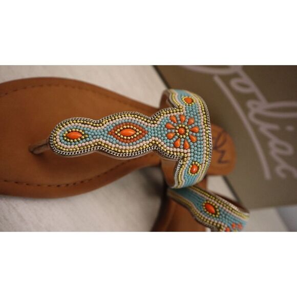 Zodiac I0324S2 Women's Sz 11 Orange Multi Yves Beaded Flat Sandals $80 - Picture 4 of 9
